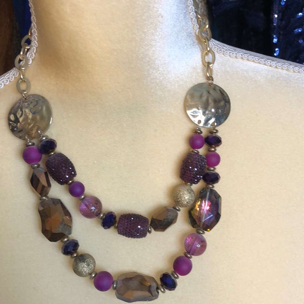 Gold and purple necklace